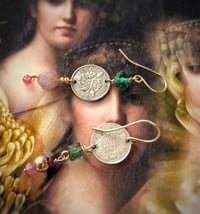 Image 2 of Vintage asymmetrical coin earings