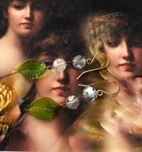 Image 3 of Vintage crystal and murano glass earrings