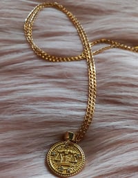 Image 3 of 18K Gold Zodiac Pendant Necklace 