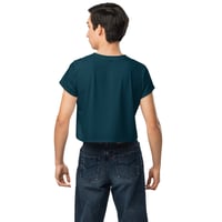Image 5 of Crop Tee - Spider Rainbow Glow on Teal