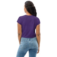 Image 4 of Crop Tee - Spider Rainbow Glow on Purple