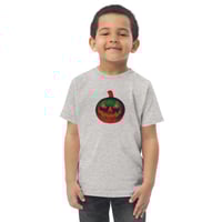 Image 3 of Toddler Jersey T-shirt - Jack O Lantern Retro Orange Glow