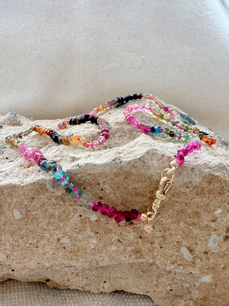 Image of Tourmaline with Gold Swivel Clasp Necklace