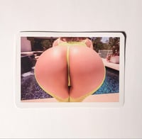 Image 1 of Big Round Gorgeous Booty In A Green Fishnet Bodystocking Glossy Finish LAMINATED Sticker