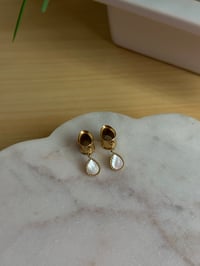 Image 3 of Delphine Teardrop Dangles (Gold)