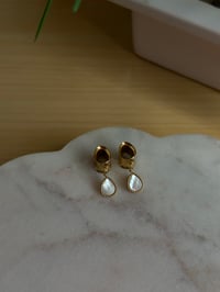 Image 4 of Delphine Teardrop Dangles (Gold)