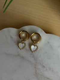 Image 3 of Delphine Heart Dangles (Gold)