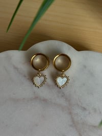 Image 2 of Delphine Heart Dangles (Gold)
