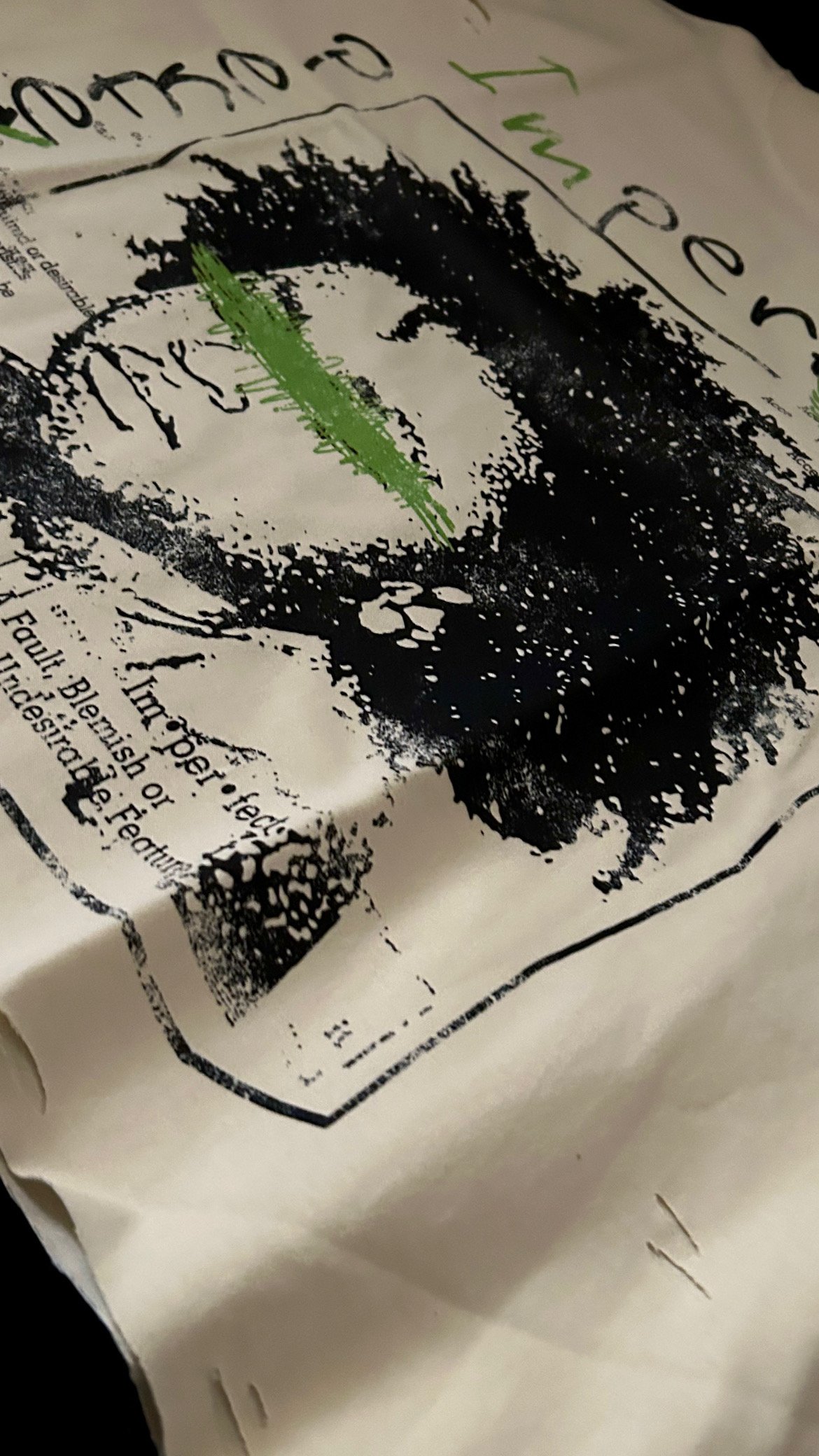 Image of *PERFCT* Cream/Green "Accept My Flaws" Tee