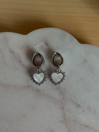 Image 3 of Delphine Heart Dangles (Silver)