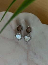 Image 2 of Delphine Heart Dangles (Silver)