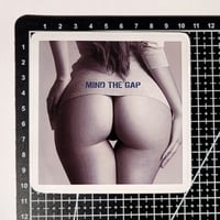 Image 2 of Mind The Gap Gorgeous Round Ass Cheaks Black & White Glossy Finish LAMINATED Vinyl Sticker