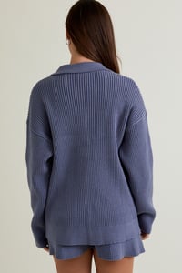 Image 3 of Knit Sweater Jacket With Front Pocket & Shorts