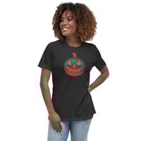 Image 2 of Women's Relaxed T-Shirt - Jack O Lantern Retro Orange Glow