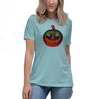 Image 7 of Women's Relaxed T-Shirt - Jack O Lantern Retro Orange Glow