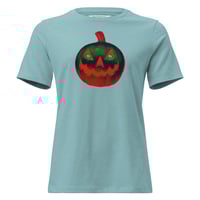 Image 16 of Women's Relaxed T-Shirt - Jack O Lantern Retro Orange Glow