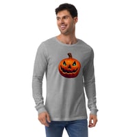 Image 1 of Long Sleeve Tee (Adult M/F) - Classic Jack O Lantern