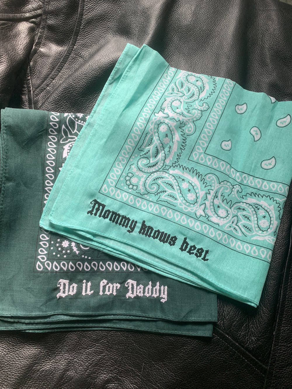 Mommy/Daddy kink embroidered hankies 