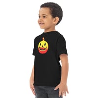 Image 2 of Toddler jersey t-shirt - Jack O Lantern Vintage Red-Yellow