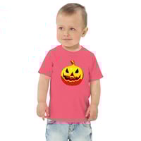 Image 5 of Toddler jersey t-shirt - Jack O Lantern Vintage Red-Yellow