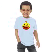 Image 4 of Toddler jersey t-shirt - Jack O Lantern Vintage Red-Yellow