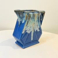 Image 3 of Grand Pichet Art Déco avec anses ALPHO en céramique bleu  FAT LAVA 