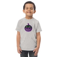 Image 3 of Toddler Jersey T-shirt - Jack O Lantern Retro Purple Glow 
