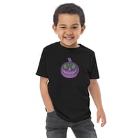 Image 2 of Toddler Jersey T-shirt - Jack O Lantern Retro Purple Glow 