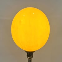 Image 4 of Lampe oeuf d'autruche sur pied en métal argenté Napoléon III
