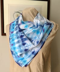 Image 2 of Blue Folds - Ice Dyed Bandana - Free Shipping