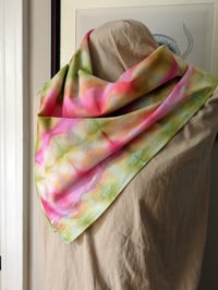 Image 3 of Pink and Green - Ice Dyed Bandana - Free Shipping