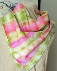 Image 4 of Pink and Green - Ice Dyed Bandana - Free Shipping