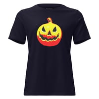 Image 9 of Women's Relaxed T-Shirt - Jack O Lantern Vintage Red-Yellow