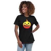 Image 1 of Women's Relaxed T-Shirt - Jack O Lantern Vintage Red-Yellow