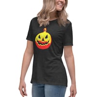 Image 3 of Women's Relaxed T-Shirt - Jack O Lantern Vintage Red-Yellow