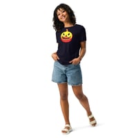 Image 2 of Women's Relaxed T-Shirt - Jack O Lantern Vintage Red-Yellow