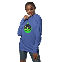 Image 17 of Long Sleeve Hoodie Tee (Adult M/F) - Vintage Jack O Lantern Green-BLK