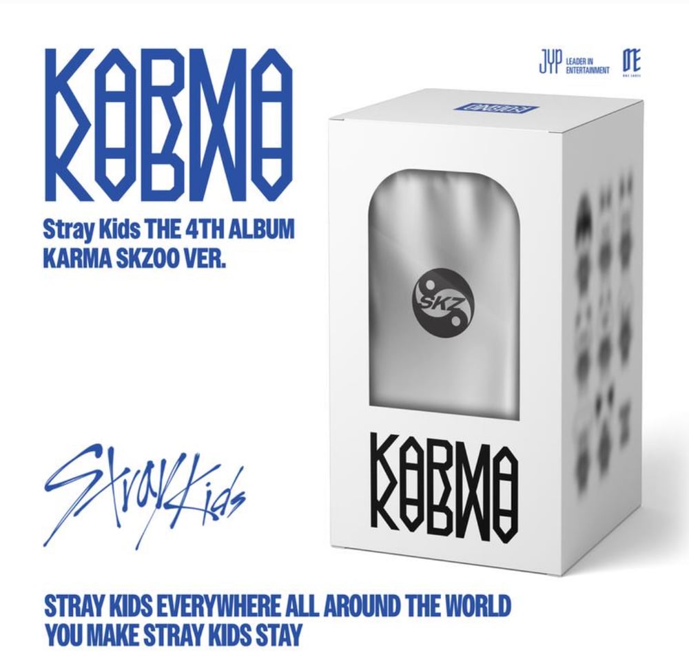 Image of [PRE-ORDER] Stray Kids ‘KARMA’ (SKZOO Ver.) + JYP FANS Shop POBs