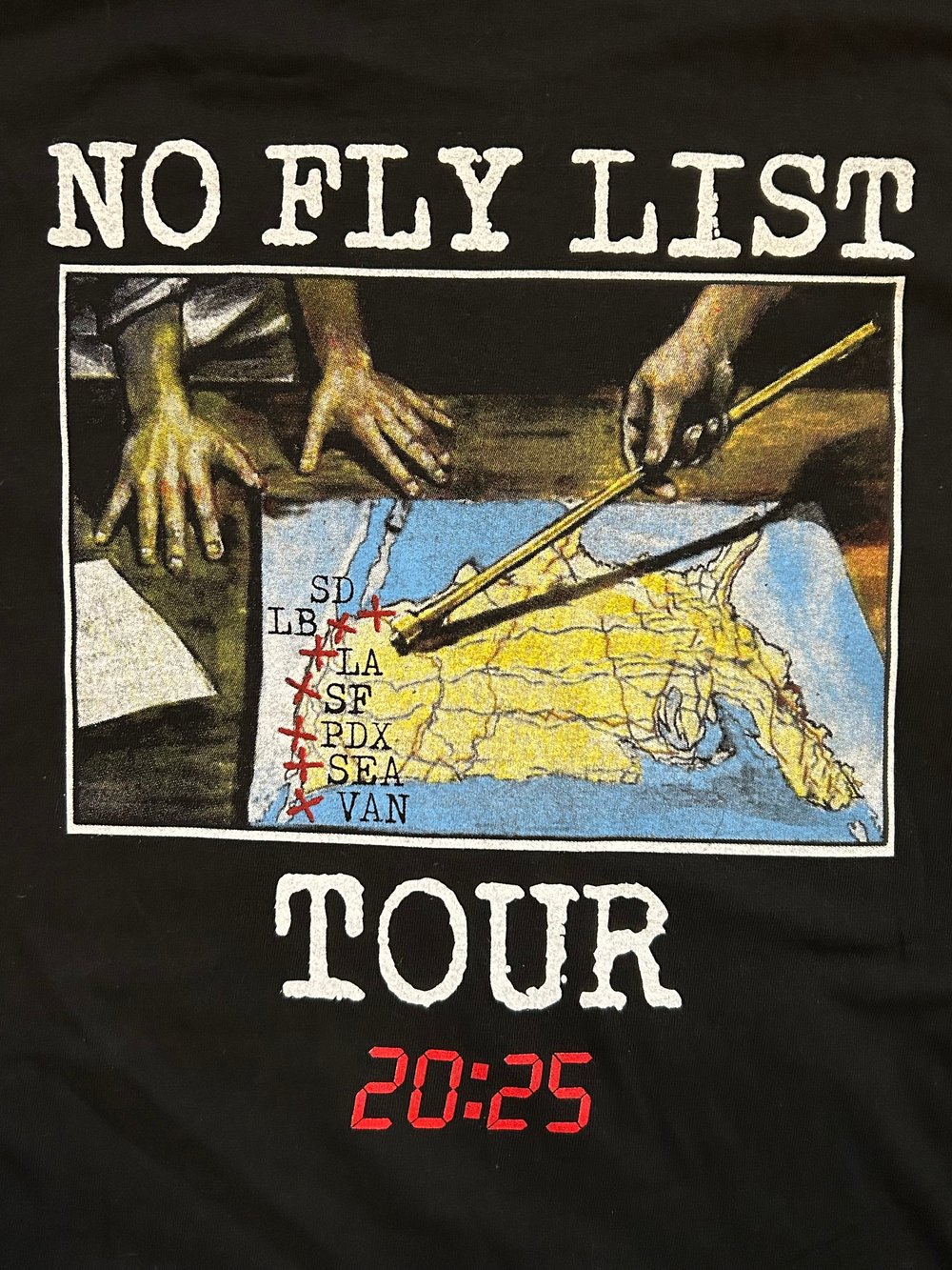 NO FLY LIST  TOUR SHIRT- west coast 