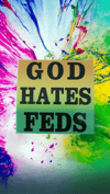 348. Small God Hates Fed Sticker