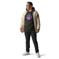Image 7 of Long Sleeve Hoodie (Adult M/F) - Jack O Lantern Retro Purple Glow