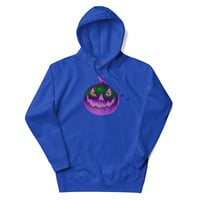 Image 18 of Long Sleeve Hoodie (Adult M/F) - Jack O Lantern Retro Purple Glow