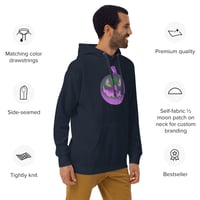Image 9 of Long Sleeve Hoodie (Adult M/F) - Jack O Lantern Retro Purple Glow