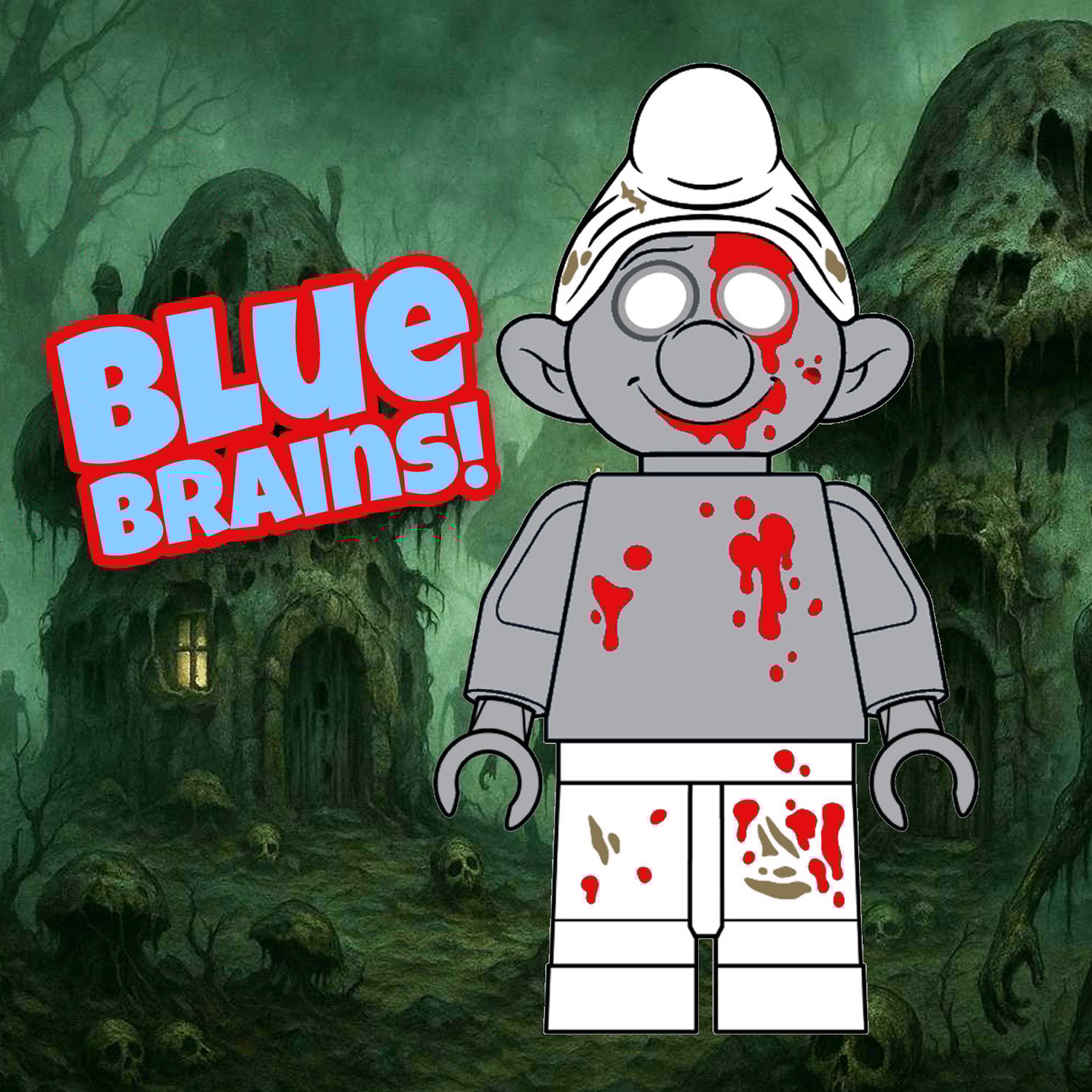 BLUE Brains! Minifig x 5