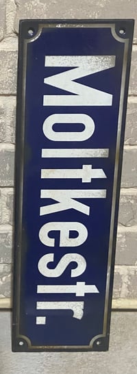 Image 3 of Vintage (ca. 1930s/40s) German (Enamel) Street Sign - "Moltkestr."