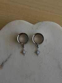 Image 2 of Fire Opal Starburst Dangles (Silver)