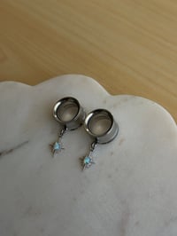 Image 3 of Fire Opal Starburst Dangles (Silver)