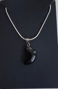 Obsidian Crescent Pendant - Protection, Grounding & Spiritual Growth
