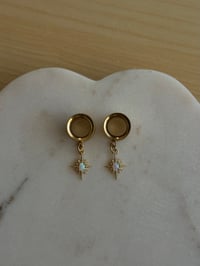 Image 2 of Fire Opal Starburst Dangles (Gold)