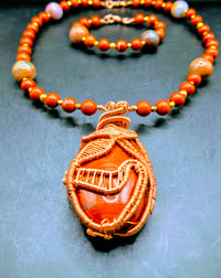 Image 2 of Red Jasper Pendant/Necklace with Bracelet to match 